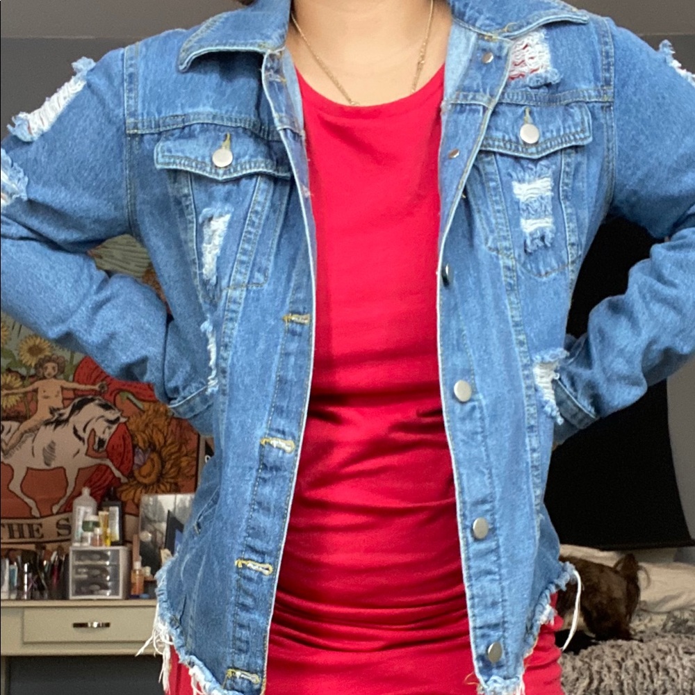 Disstressed Denim Jacket